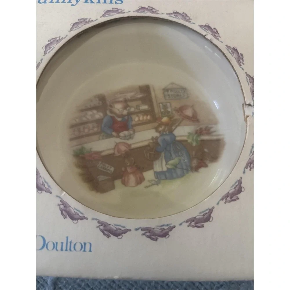 NIB Bunnykins By Royal Doulton Nursery Set Bowl and Feeding Spoon Mr Piggly Stor